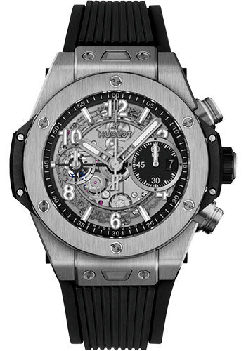 Hublot Big Bang Unico Titanium Watch - 42 mm - Black Skeleton Dial - Black Lined Rubber Strap - 441.NX.1171.RX