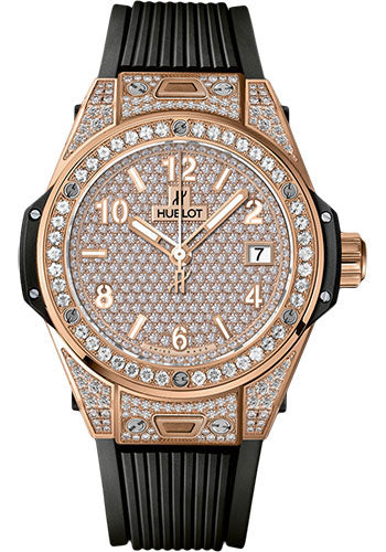 Hublot Big Bang One Click King Gold Full PavŽ Watch - 465.OX.9010.RX.1604