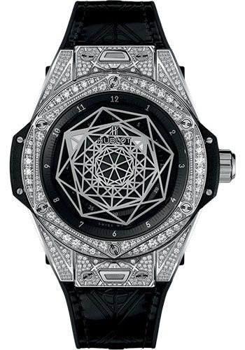 Hublot Big Bang Sang Bleu Steel PavŽ Watch - 465.SS.1117.VR.1704.MXM18