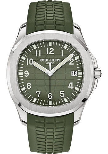 Patek Philippe Aquanaut - 42.2 mm - White Gold - Khaki Green Embossed Dial - 5168G-010