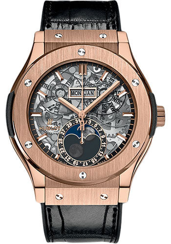 Hublot Classic Fusion Aerofusion Moonphase King Gold Watch - 517.OX.0180.LR