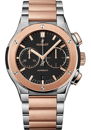 Hublot Classic Fusion Chronograph Titanium King Gold Bracelet Watch - 45 mm - Black Dial - 520.NO.1180.NO