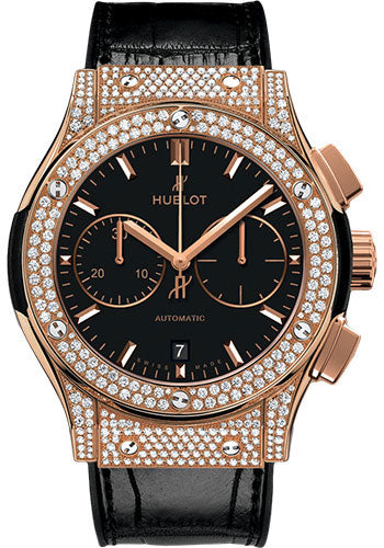 Hublot Classic Fusion Chronograph Gold Pave Watch - 521.OX.1181.LR.1704