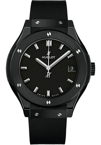 Hublot Classic Fusion Black Magic Watch - 33 mm - Black Dial - Black Lined Rubber Strap - 581.CM.1171.RX