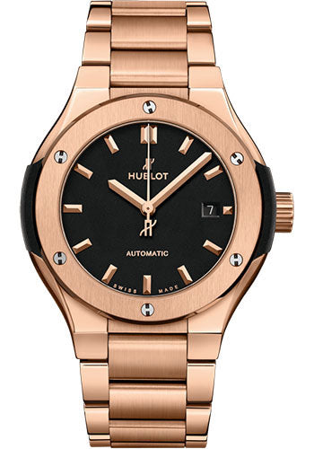 Hublot Classic Fusion King Gold Bracelet Watch - 33 mm - Black Dial - 585.OX.1180.OX