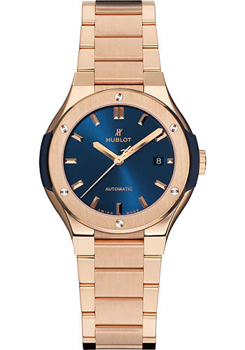 Hublot Classic Fusion Blue King Gold Bracelet Watch - 585.OX.7180.OX