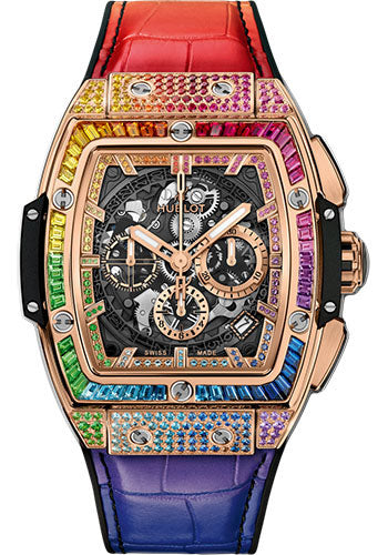 Hublot Spirit Of Big Bang King Gold Rainbow Watch - 42 mm - Black Skeleton Dial - 641.OX.0110.LR.0999