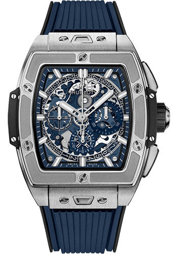 Hublot Spirit of Big Bang Titanium Blue Watch - 42 mm - Sapphire Dial - Blue Rubber Strap - 642.NX.7170.RX