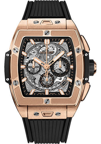 Hublot Spirit of Big Bang King Gold Watch - 42 mm - Sapphire Dial - Black Rubber Strap - 642.OX.0180.RX