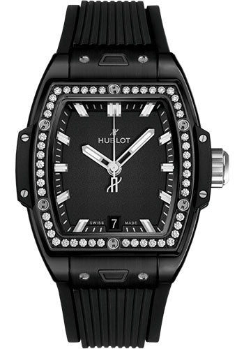 Hublot Spirit of Big Bang Black Magic Diamonds Watch - 39 mm - Black Dial - Black Rubber Strap - 662.CX.1170.RX.1204