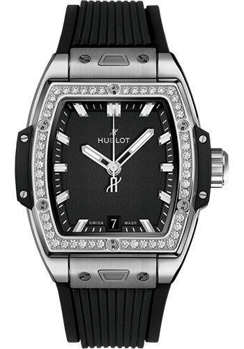 Hublot Spirit of Big Bang Titanium Diamonds Watch - 39 mm - Black Dial - Black Rubber Strap - 662.NX.1170.RX.1204