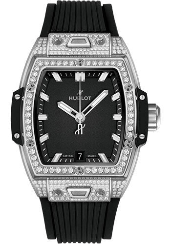 Hublot Spirit of Big Bang Titanium PavŽ Watch - 39 mm - Black Dial - Black Rubber Strap - 662.NX.1170.RX.1604