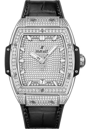 Hublot Spirit Of Big Bang Titanium Full PavŽ Watch - 39 mm - Titanium Dial - 665.NX.9010.LR.1604