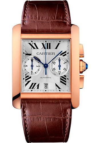 Cartier Tank MC Watch - 34.3 mm Pink Gold Case - Silver Dial - Dark Brown Alligator Strap - W5330005