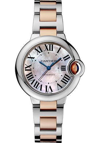 Cartier Ballon Bleu De Cartier Watch - 33 mm Pink Gold Case - Pink Mother-Of-Pearl Dial - Pink Gold And Steel Bracelet - W6920098